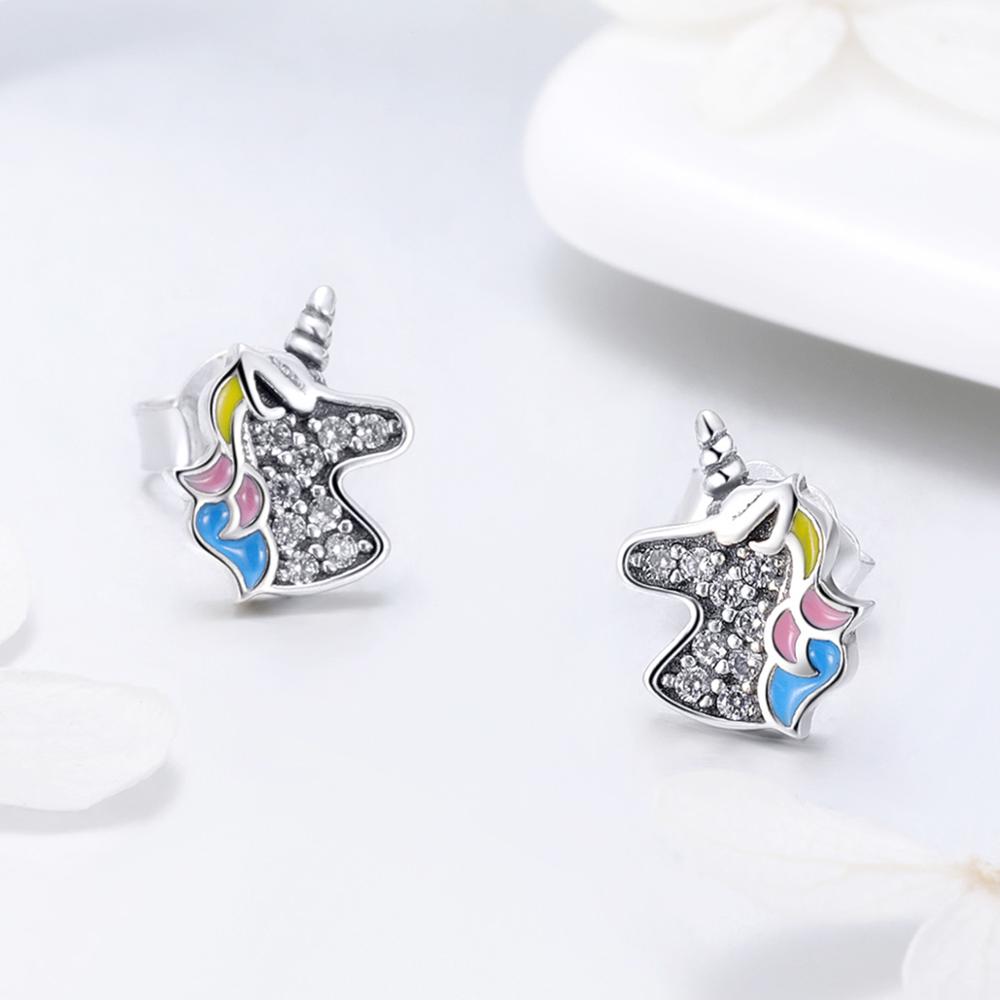 Sterling Silver Unicorn Earrings