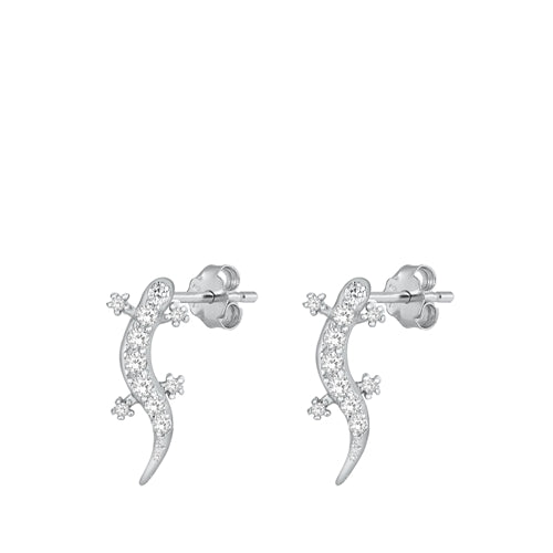 Sterling Silver Lizard Stud Earrings