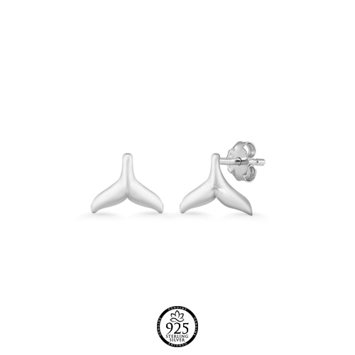 Sterling Silver Dolphin Tail Earrings