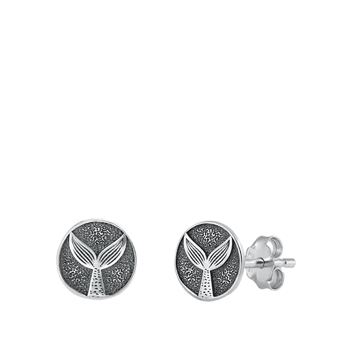 Sterling Silver Bold Mermaid Tail Earrings