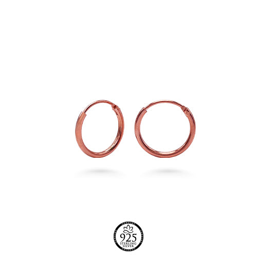 Sterling Silver 18K Rose Gold Plated Mini Hoops