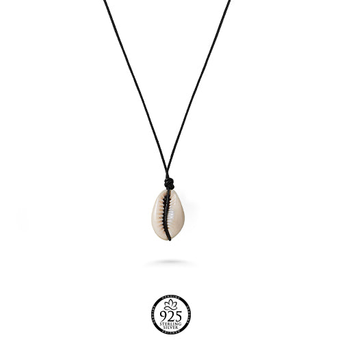 Cowrie and Leather Choker Necklace