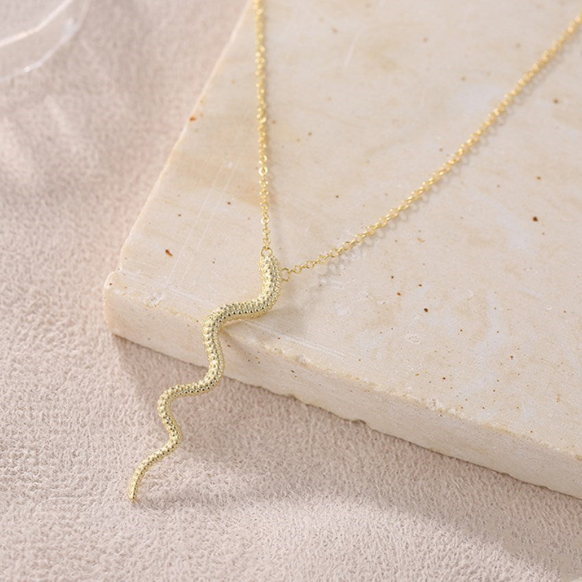 Sterling Silver Subtle Snake Necklace