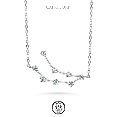 Sterling Silver Capricorn Star Constellation Necklace Sterling Silver