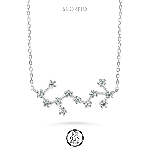 Sterling Silver Scorpio Constellation Necklace