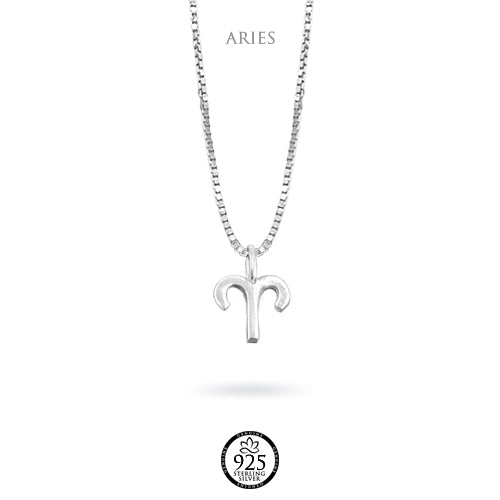 Sterling Silver Aries Zodiac Sign Necklace