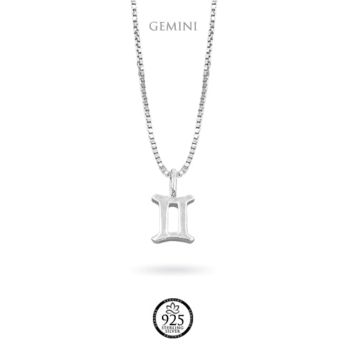 Sterling Silver Gemini Zodiac Sign Necklace