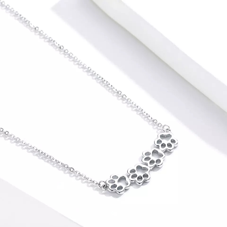 Sterling Silver My Pet Paws Necklace