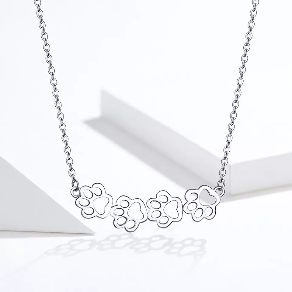 Sterling Silver My Pet Paws Necklace