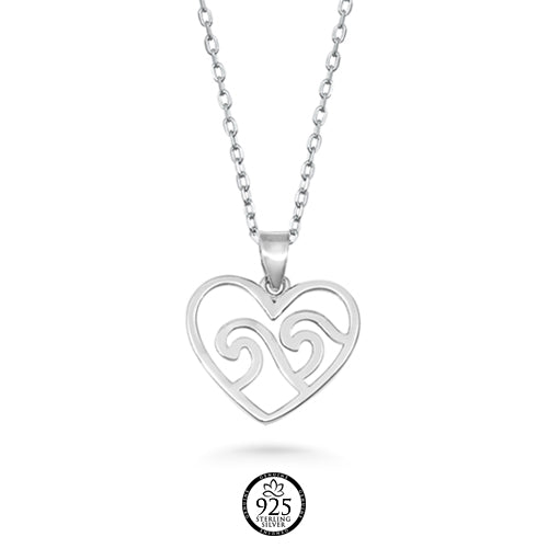 Sterling Silver Wave Love Charm