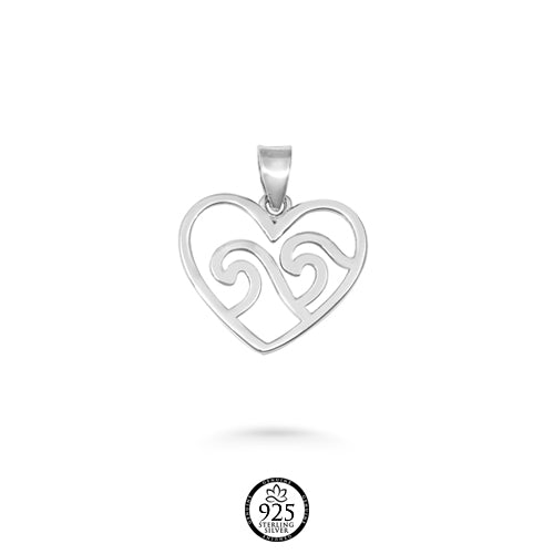 Sterling Silver Wave Love Charm