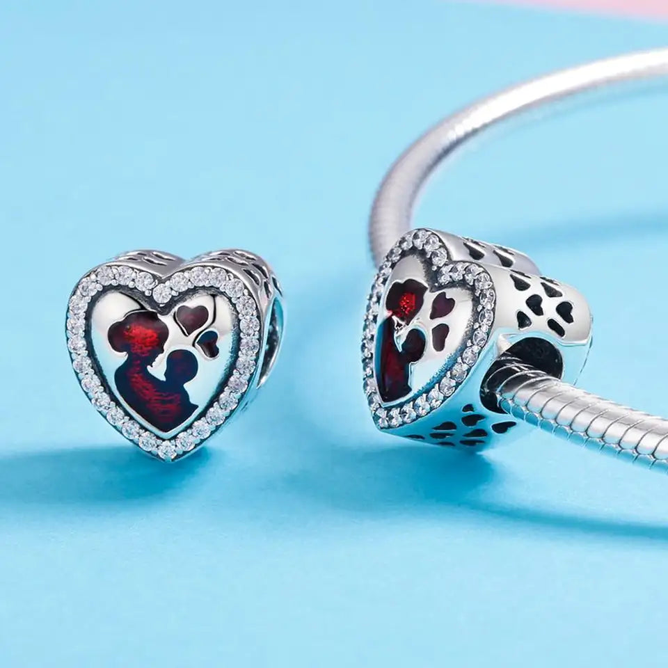Sterling Silver Mom Love Charm