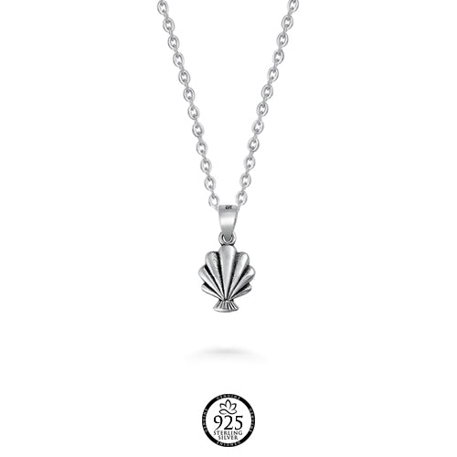 Sterling Silver Mermaid Seashell Necklace