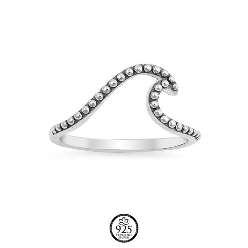 Sterling Silver Bali Wave Ring