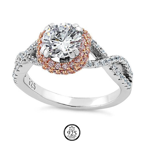 Sterling Silver Josefina Two Tone Engagement Ring