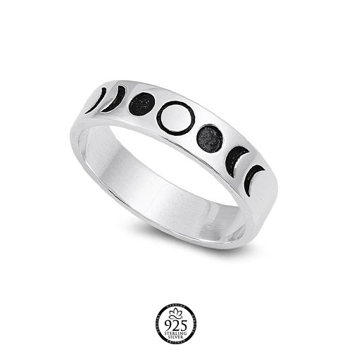 Sterling Silver Moon Phases Ring