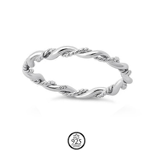 Sterling Silver Double Style Twist Ring