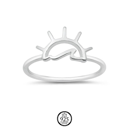 Sterling Silver Waves At Sunset Ring