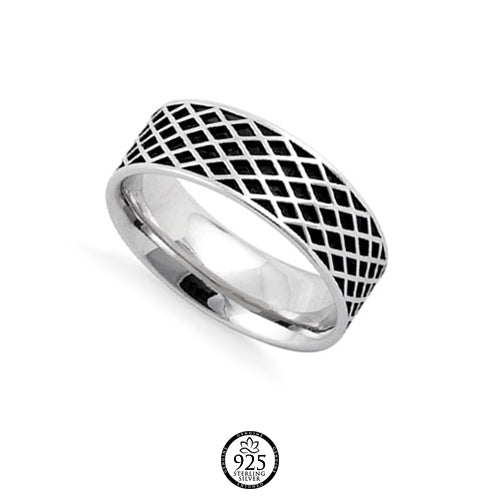 Sterling Silver Diamond Line Engagement Ring