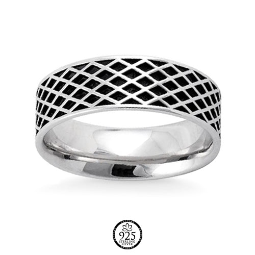 Sterling Silver Diamond Line Engagement Ring
