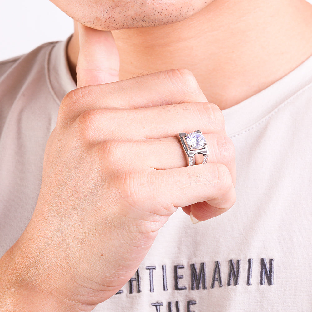 Sterling Silver Simple Neutral Engagement Ring