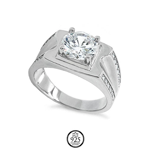 Sterling Silver Simple Neutral Engagement Ring