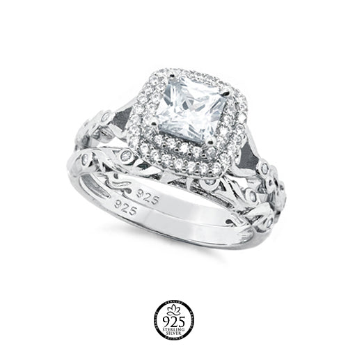 Sterling Silver Vintage Queen Engagement Ring