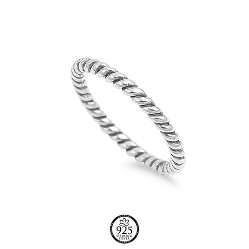 Sterling Silver Twisted Stackable Ring
