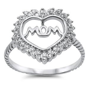 Sterling Silver Lovely Mom Ring
