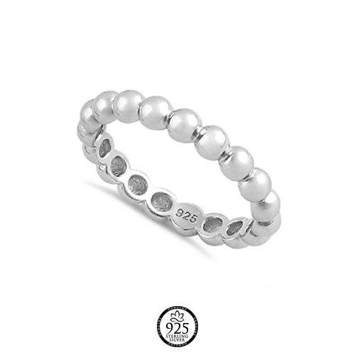 Sterling Silver Thick Stackable Bead Ring