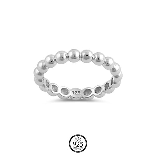 Sterling Silver Thick Stackable Bead Ring