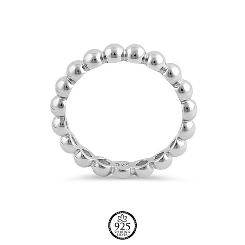 Sterling Silver Thick Stackable Bead Ring