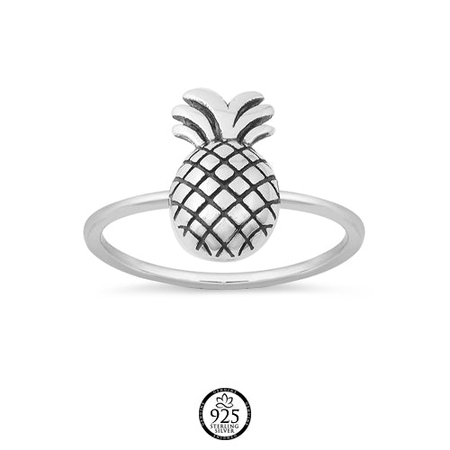 Sterling Silver Tropical Pineapple Ring