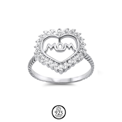 Sterling Silver Lovely Mom Ring