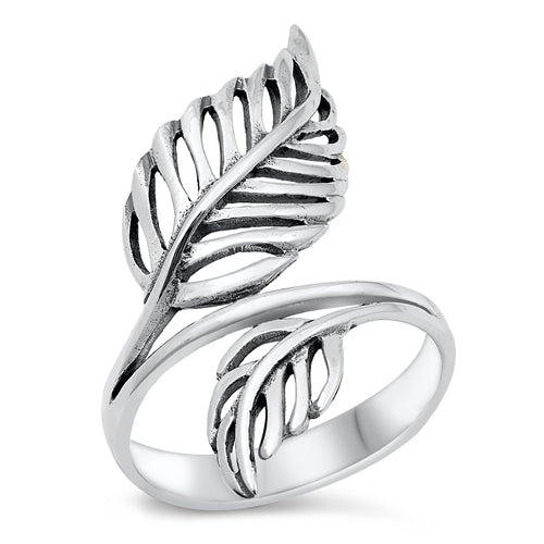 Sterling Silver High Impact Leaves Ring