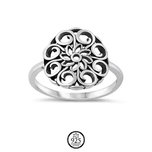 Sterling Silver Mandala Ring
