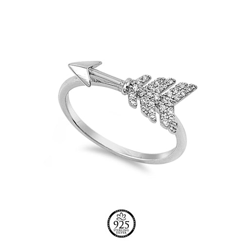 Sterling Silver Arrow and Crystals Ring