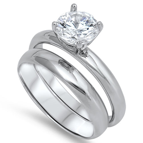 Sterling Silver Traditional Engagement Ring