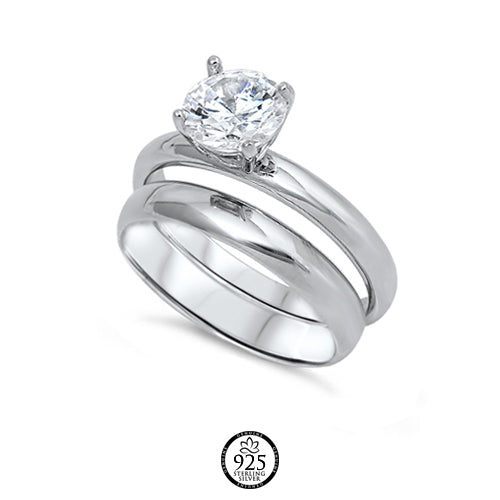 Sterling Silver Traditional Engagement Ring