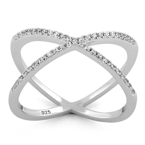 Sterling Silver Andrea Crossing Ring