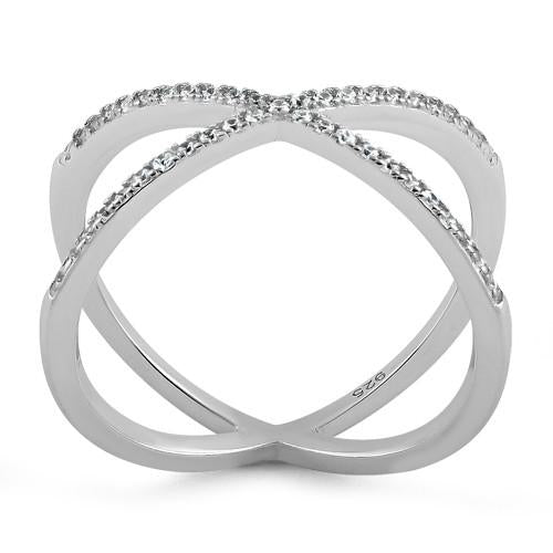 Sterling Silver Andrea Crossing Ring