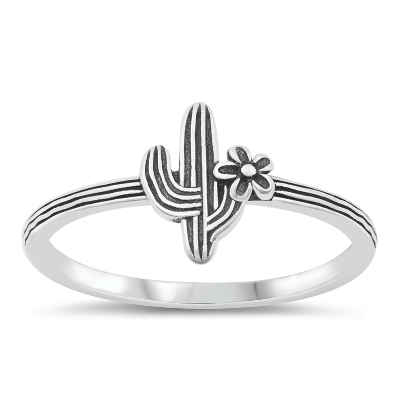 Sterling Silver Flower of Cactus Ring
