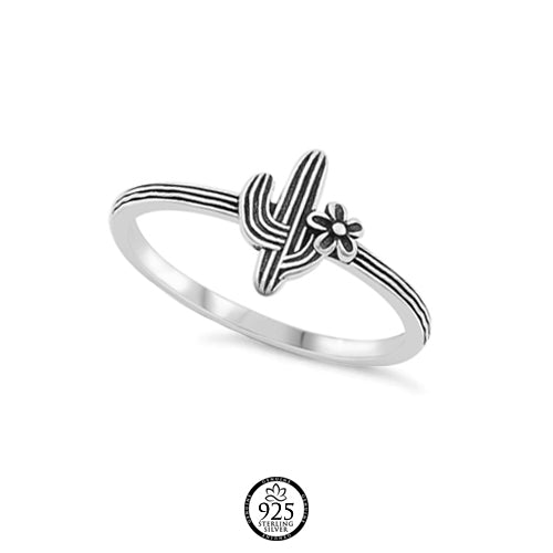 Sterling Silver Flower of Cactus Ring