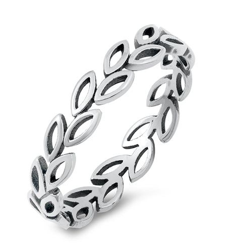 Sterling Silver Tiny Leaves Ring