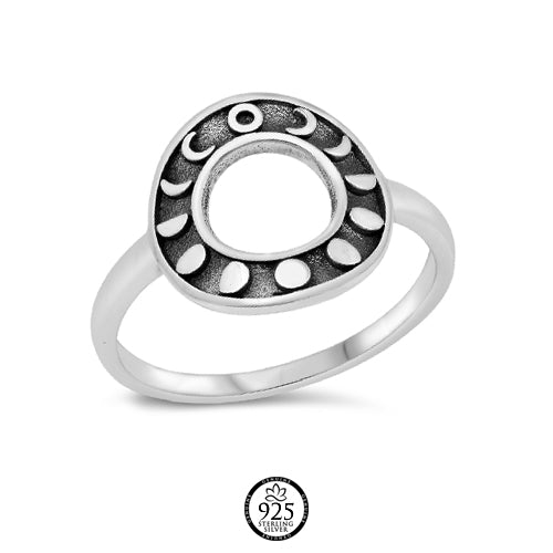 Sterling Silver "The Female Cycle and Moon Phases" Ring