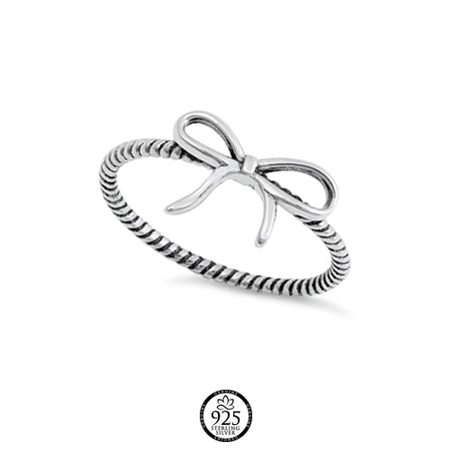 Sterling Silver Pretty Bow Twist Ring