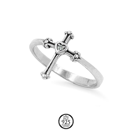 Sterling Silver Jesus Cross Ring