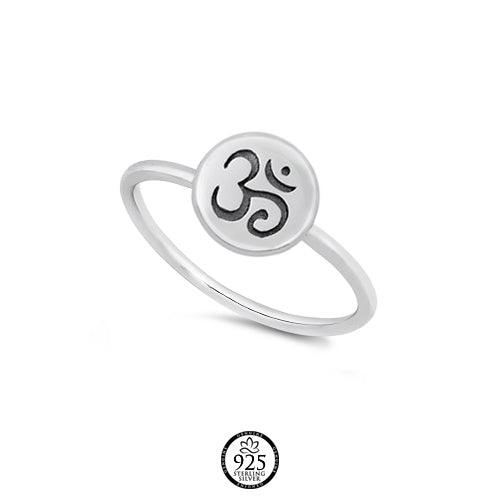 Sterling Silver Zen Om Ring
