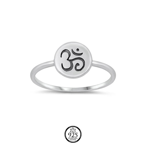 Sterling Silver Zen Om Ring