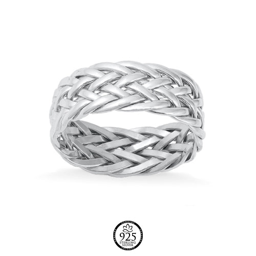 Sterling Silver Venecia Rope Band Ring
